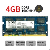 For Elpida 4GB PC3-12800 DDR3 1600MHz 204Pin CL11 SODIMM Notebook KIT Memory RAM