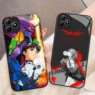 MK-87 Neon genesis evangelion Liquid HD Glass Casing for Realme C53 C31 C35 GT 6 Narzo N53 50A Prime