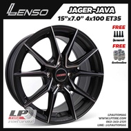 [ส่งฟรี] ล้อแม็ก LENSO รุ่น JAGER JAVA ขอบ15" 4รู100 สีดำด้านหน้าเงาด้าน กว้าง7" จำนวน 4 วง