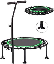 Home Office Fitness Trampoline 40 Inches Indoor Aerobic Exercise Rebounder Jumping Trampolines with Height Adjustable Handle User Weight Up to 200KG suitable for Kids Adults Home Gym Garden or Outdoor