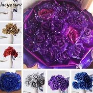 LACYESWV Foam Roses 10pcs DIY Blue Roses Bride Bouquet Artificial Flowers
