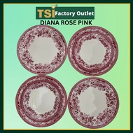 CLAYTAN RM59.90 SET - DIANA ROSE PINK Ceramic Set Pinggan Mangkuk Makan Seramik Kaca TABLEWARE Dinnerware PLATES