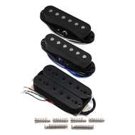 FLEOR 3pcs Alnico 5 SSH HSS Electric Guitar Single Coil Pickups & Humbucker Pickup Black 50/50/52mm