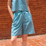 กางเกงสามส่วน ลายทาง ผ้าฝ้าย 100% [Paradiso Ortega Pants] - Bana Playa