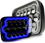 H6054 7x6 5x7 LED Headlights Auto Head Lamp Replacement Hi/Low Sealed Beam with Blue DRL Lights Comp
