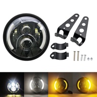 Universal 7" Led Motorcycle Headlight DRL H4 Headlamp For Honda Yamaha Suzuki Victory Kawasaki 7.5 I