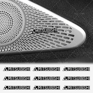 2/4/10pcs Aluminum Car Music Player Sticker Car Logo Audio Decal Stickers for Mitsubishi ASX Lancer 