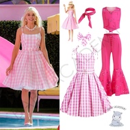 Kids Dress Costume Cosplay Halloween Barbie Pink Dress Cowgirl Premium