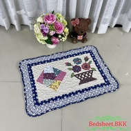 Bedsheet.BKK พรมเช็ดเท้า พรมปูพื้น วินเทจ ผ้าฝ้ายCotton มีปุ่มกันลื่นด้านหลัง ซักปั่นเครื่องได้ รหัส0811.