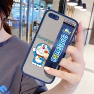 (มีสายรัดข้อมือ) Hontinga เคสมือถือ เคสโทรศัพท์ เคส OPPO A3S กันกระแทกการ์ตูน Doraemon เคสนิ่มใส่โทรศัพท์ขอบเลนส์ป้องกันตัวปกป้องกล้องถ่ายรูปกลับเคสโทรศัพท์สำหรับชายสำหรับ Grils