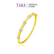 TAKA Jewellery 2-Tone Bamboo Glow 916 Gold Bangle