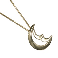Tiffany & Co. Crescent Moon Necklace, 18K Yellow Gold, Approx. 8.87g, Women's [Pre-owned]