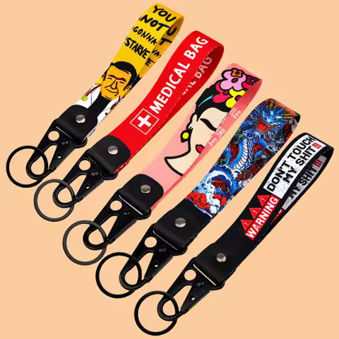 Feminism Eagle Beak Keychain Motorcycles Short Lanyards Used in Phone Rope Badge Holder Jewelry Acce