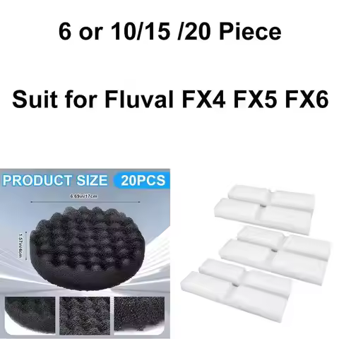 6 or 10/15 /20 Piece Compatible Foam Pad Fit for Fluval FX4/FX5/FX6 Aquarium Filter