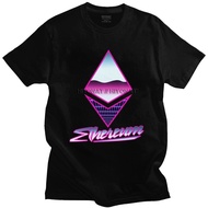 Classic 80s Retro Ethereum T Shirt Men Short Sleeve Crypto Currency Cryptocurrency T-shirt Streetwea
