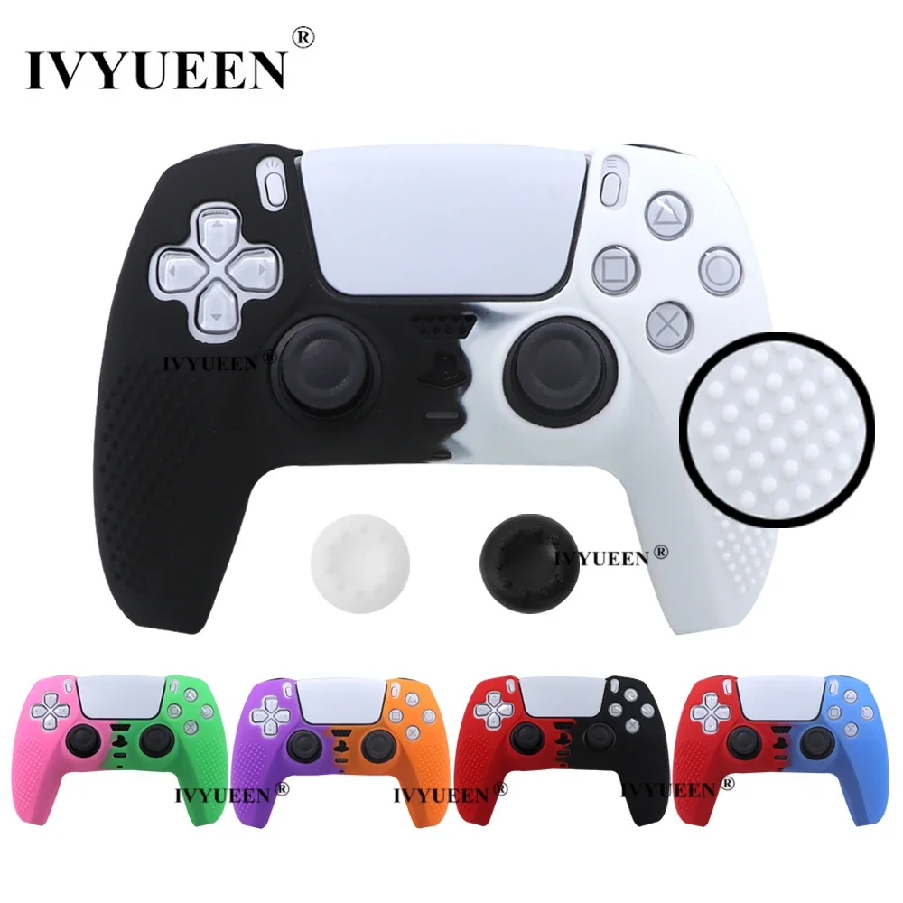 IVYUEEN Anti Slip Protective Skin for PlayStation 5 PS5 Controller Silicone Case Grip for Dualsense Gamepad MixColor Cover