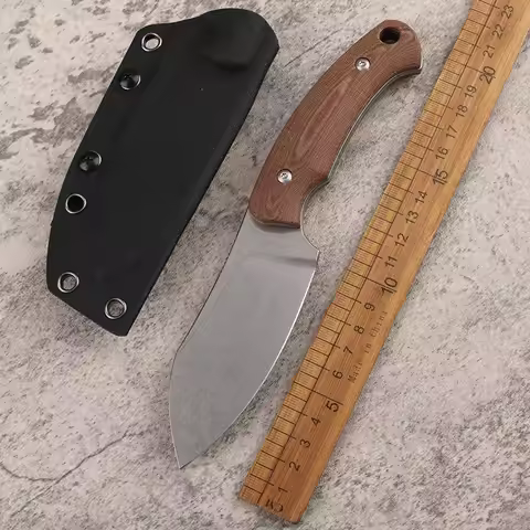 Kesiwo Small Fixed Blade Knife 14C28N Steel Micarta Handle Portable Sharp K Sheath Outdoor Hunt Fish