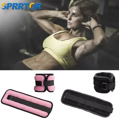 1Pair Adjustable Ankle & Wrist Weights (0.5kg/1kg) for Women Men - Neoprene Leg Arm Straps Strength 