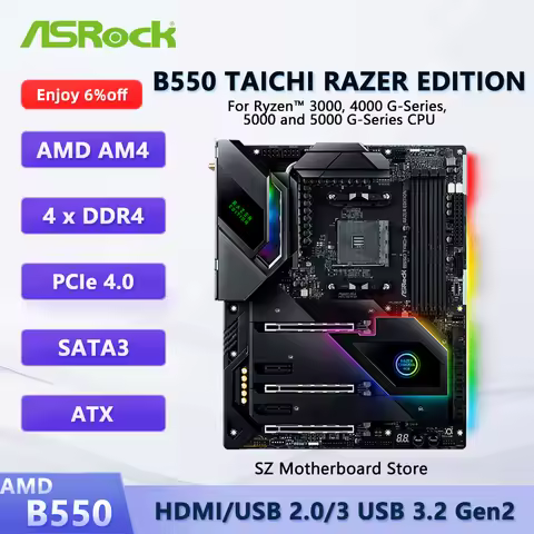 ASROCK B550 TAICHI RAZER EDITION B550 AM4 Motherboard CPU support R9 5950X R7 5800X3D R5 5500 R5 560