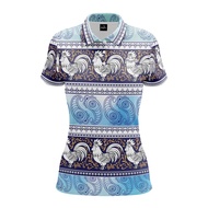 เสื้อกอล์ฟผู้หญิง Flyght Women Polo Golf Shirt Siam Porcelain Rooster
