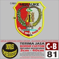 BC 81 MERAUKE LOGO EMBROIDERY PATCH - INNOVATION EMBROIDERY TESTIMONI