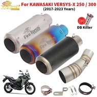 Slip On For KAWASAKI VERSYS-X 250 VERSYS-X 300 2017 - 2023 Motorcycle Exhaust Escape 51mm Middle Mid