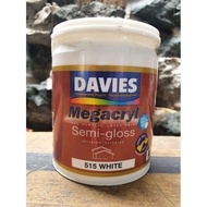 Megacryl Semi Gloss Latex DV-515 White 1L Davies MCS Acrylic Water Based Paint 1 Liter