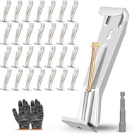 28-Pack Concealed Gutter Brackets Sturdy Rain Gutter Brackets with Screws and Clamps for K-Type Viny