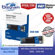 WD Blue SN550 NVMe Internal SSD 250GB /500GB Gen3 x4 PCIe 8Gb/s, M.2 2280, 3D NAND, Up to 2,400 MB/s