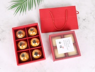 New Year Red Mid-Autumn Moon Cake Packaging Box 2 4 6 Tablets 100G Egg Yolk Crisp Snowflake Crisp Nougat Biscuit Gift Box