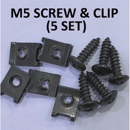 CLIP (M5) & SCREW COVER SET (TS516)-5 SET- FOR Y125Z/LC135/SRL110/EGO/NOUVO/V100