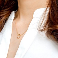 Round Silver 18K Gold Plated Necklace 圓圈純銀鍍18K金項鍊