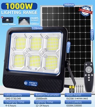 BINGO ไฟโซล่าเซลล์ 300W 500W 1000W ไฟภายนอกอาคาร โซล่าเซลล์ ไฟLED ไฟสปอร์ตไลท์ แสงขาว Solar Light IP
