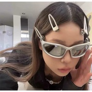 Y2k style fashion glasses, y2k slanted eyeglasses trendy grunge punk hiphop