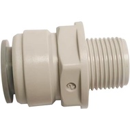 Malida 3/8" NPT x 1/2" O.D. Tube Straight Male Thread Adapter, Push in to Connect Water Filter Tube 