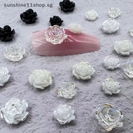 Sunshineshop 50PCS 8MM 3D Acrylic Flower Nail Art Ch Accessories Makaron Rose Design For Nails Deora