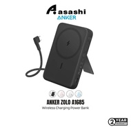 Anker Zolo Wireless Charging Power Bank with Flexible Stand 10000mAh, Magnetic, Built-In USB-C Cable