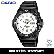 (100% Original) Casio MRW-200H-7E Quartz Analog White Dial Black Resin Men's Watch MRW200H MRW200H-7