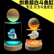 Creative Glass Betta Tank Desktop Small Fish Tank Colorful Color-changing Ultra White Betta Tank Min