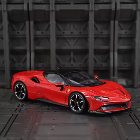 Bburago 1:24 simulation Ferrari SF90 Stradale alloy car model rich details, fine workmanship, and go