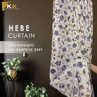 KKCURTAIN H37 Hebe Hook/Eyelet Flower Curtain (220cm Height)