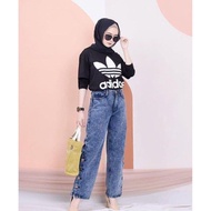 Raffanza Jeans Fashion Boyfriend Jeans Snow / Bawahan Wanita / Fashion Wanita / Celana Jeans Wanita