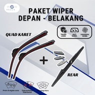 Universal Car Quad Blade Wiper Economy Package with Clean Rear Without Water Marks Premium Rubber U6