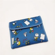 日本 Peanuts Snoopy 史路比 藍色牛津布 收納袋