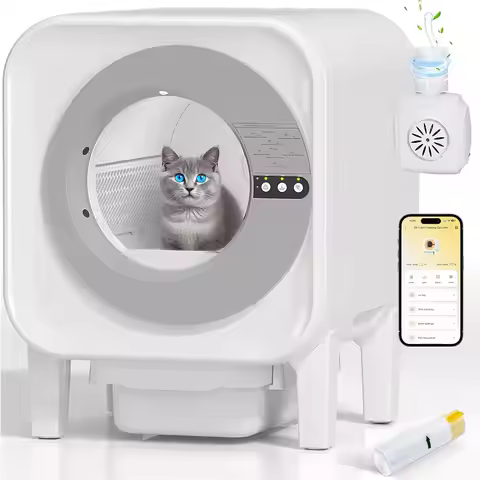 Self Cleaning Litter Box, Automatic Litter Box Self Cleaning with APP Control Dynamic Monitoring,75L
