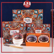 APA Bohemian Style Rice Bowl Porcelain Bowl Soup Ceramic Mangkuk Nasi Sup Nordic Doorgift Wedding Gift Dinnerware Set