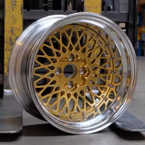 Custom 3 Pc Forged 5x120 5x130wheels 15 16 17 18 19 Inch 7j to 14 j Mesh Design E50 Gold Wheel Rim f