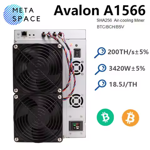 New Avalon A1566 200TH/S 3420W Bitcoin Miner SHA-256 BTC Avalon Miner A1566 Crypto Bitcoin Mining Av