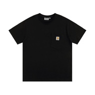 <1129>เสื้อยืด K87 Carhartt WIP เสื้อยืดกระเป๋าด้านข้างเสื้อยืดธรรมดาด้านบนผู้ชายเสื้อเชิ้ตฮิปฮอป