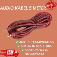 5 METER AUDIO CABLE AUX TO AKAIMONO CABLE/ AUX TO AUX CABLE/ AKAIMONO TO AKAIMONO CABLE 3.5MM AUX CA